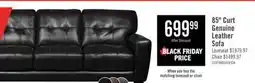 The Brick Curt 85 Genuine Leather Sofa with Button Tufting - Black offer