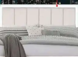 The Brick Halo Panel Bed with Headboard & Frame, LED, Glam, White - Queen Size offer