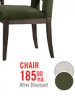 The Brick Zelda Dining Chair with Chenille Fabric - Green & Espresso Brown offer