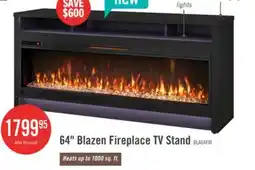 The Brick Blazen 64 Electric Fireplace TV Stand with Storage for TVs up to 70 - Black offer