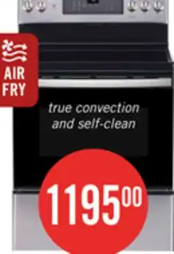 The Brick GE 5 Cu. Ft. Electric Range with True European Convection and Air Fry - Stainless Steel - JCB840STSS offer