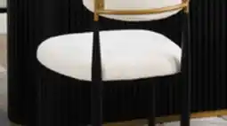 The Brick Kort & Co. Capri 7pc Dining Set with Table & 6 Chairs, Gold Accent, Pedestal Base, 72W - White offer