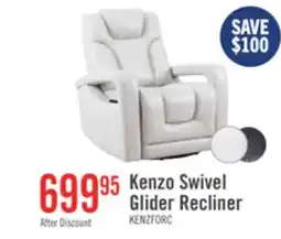 The Brick Kenzo 35 Leather-Look Fabric Swivel Glider Reclining Chair - Fog Grey offer