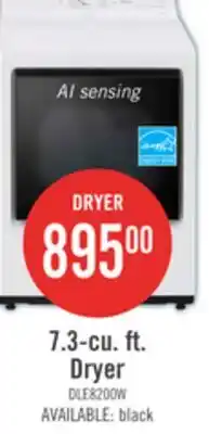 The Brick LG 7.3 Cu. Ft. Electric Dryer with AI Sensing and ThinQ - Alpine White - DLE8200CW offer