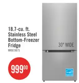 The Brick Midea 18.7 Cu. Ft. Bottom-Freezer Refrigerator - MRB19B7AST offer