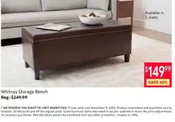 Kitchen Stuff Plus 3 PC. SET Whitney Storage Bench offer