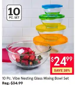 Kitchen Stuff Plus 10 Pc. Vibe Nesting Glass Mixing Bowl Set offer
