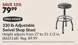 Princess Auto 330 lb Adjustable Swivel Shop Stool offer