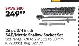 Princess Auto 26 pc 3/4 in. dr SAE/Metric Shallow Socket Set offer