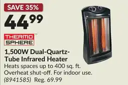 Princess Auto 1,500W Dual-Quartz- Tube Infrared Heater offer