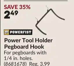 Princess Auto POWERFIST Power Tool Holder Pegboard Hook offer