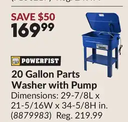 Princess Auto 20 Gallon Parts Washer with Pump offer