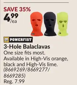 Princess Auto 3-Hole Balaclavas offer