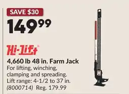 Princess Auto 4,660 lb 48 in. Farm Jack offer
