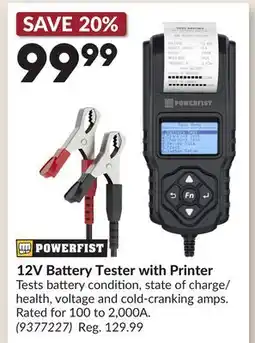 Princess Auto 12V Battery Tester with Printer offer