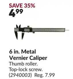 Princess Auto 6 in. Metal Vernier Caliper offer