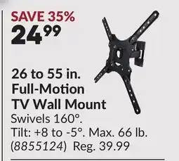 Princess Auto 26 to 55 in. Full-Motion TV Wall Mount offer