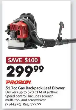 Princess Auto 51.7cc Gas Backpack Leaf Blower offer