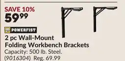 Princess Auto 2 pc Wall-Mount Folding Workbench Brackets offer