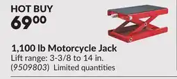 Princess Auto 1,100 lb Motorcycle Jack offer