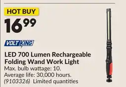 Princess Auto LED 700 Lumen Rechargeable Folding Wand Work Light offer