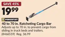 Princess Auto 40 to 70 in. Ratcheting Cargo Bar offer
