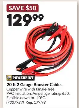 Princess Auto 20 ft 2 Gauge Booster Cables offer