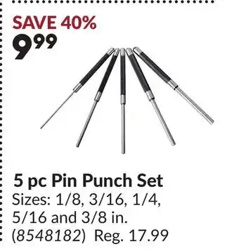 Princess Auto 5 pc Pin Punch Set offer