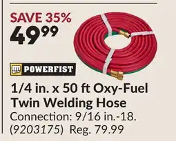 Princess Auto 1/4 in. x 50 ftOxy-Fuel Twin Welding Hose offer