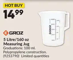 Princess Auto 5 Litre/160 oz Measuring Jug offer