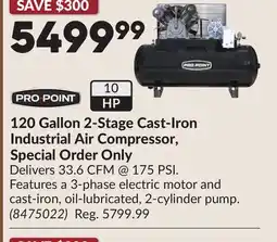 Princess Auto 120 Gallon 2-Stage Cast-Iron Industrial Air Compressor, Special Order Only offer