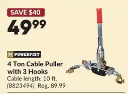 Princess Auto 4 Ton Cable Puller with 3 Hooks offer
