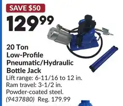 Princess Auto 20 Ton Low-Profile Pneumatic/Hydraulic Bottle Jack offer