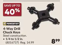 Princess Auto 4-Way Drill Chuck Keys offer