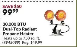 Princess Auto 30,000 BTU Dual-Top Radiant Propane Heater offer