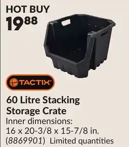 Princess Auto 60 Litre Stacking Storage Crate offer