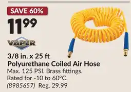 Princess Auto 3/8 in. x 25 Polyurethane Coiled Air Hose offer