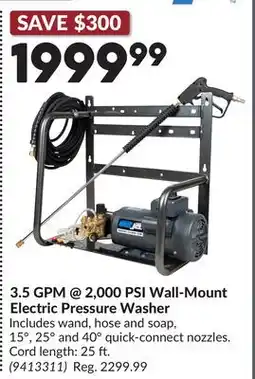Princess Auto wet Jet 3.5 GPM @ 2,000 PSI Wall-Mount Electric Pressure Washer offer