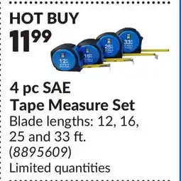 Princess Auto 4 pc SAE Tape Measure Set offer