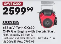 Princess Auto 688cc V-Twin GX630 OHV Gas Engine with Electric Start offer