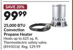 Princess Auto 25,000 BTU Convection Propane Heater offer