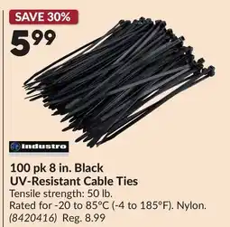 Princess Auto 100 pk 8 in. Black UV-Resistant Cable Ties offer