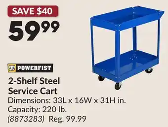 Princess Auto 2-Shelf Steel Service Cart offer