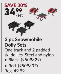 Princess Auto 3 pc Snowmobile Dolly Sets, Black, Red offer