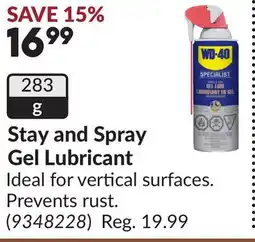 Princess Auto Stay and Spray Gel Lubricant offer