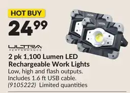 Princess Auto 2 pk 1,100 Lumen LED Rechargeable Work Lights offer
