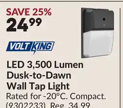 Princess Auto LED 3,500 Lumen Dusk-to-Dawn Wall Tap Light offer