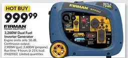 Princess Auto 3,200W Dual Fuel Inverter Generator offer