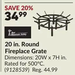 Princess Auto 20 in. Round Fireplace Grate offer