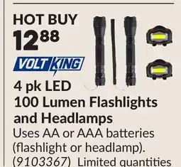 Princess Auto 100 Lumen Flashlights and Headlamps offer